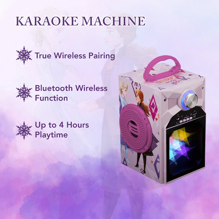 Disney Frozen Classic LED Stars Karaoke Machine with Microphone