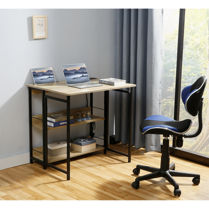 Everfurn Viron Folding Desk with 2-Prong Plugs and USB