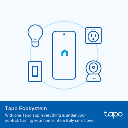 TP-Link Tapo L510B 8.7W Smart Wi-Fi Warm White Light Bulb, Dimmable, A60, B15
