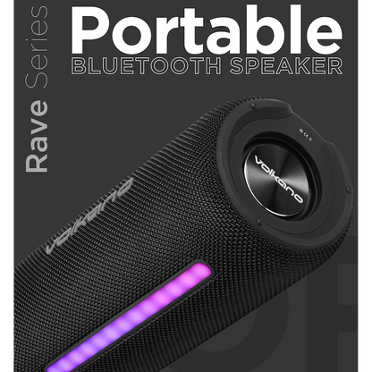Volkano Rave Series Portable Bluetooth Speaker  - Black with grey buttons