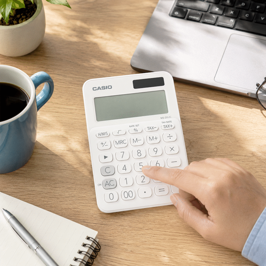 Casio MS-20UC - Desktop calculator 12 Digit - White