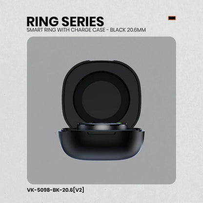 Volkano Ring Series Smart Ring with Charge Case - Black 20.6mm