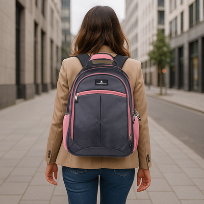 Volkano Orthopaedic Backpack 27L - Dark Grey/Pink