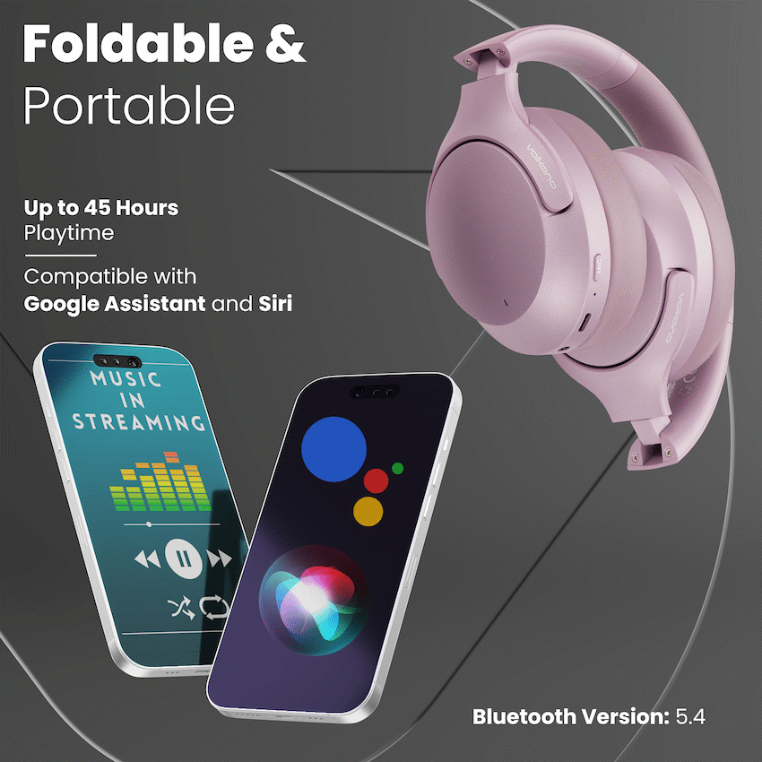 Volkano Odyssey ANC Bluetooth Wireless Headphone - Rose Gold