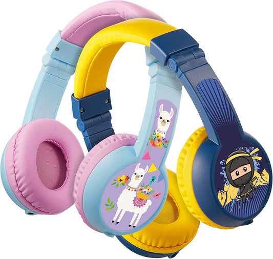 VOLKANO SIDEKICK SERIES WIRED KIDDIES HEADPHONES WITH SHARE PORT LAVENDERLIGHT BLUE