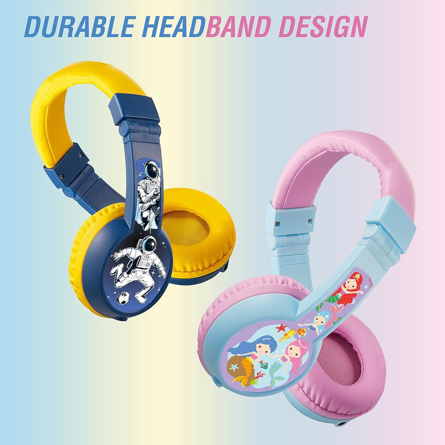Volkano Sidekick Series Wired Kiddies Headphones With Share Port Lavenderlight Blue - Everyday Elektronics South Africa