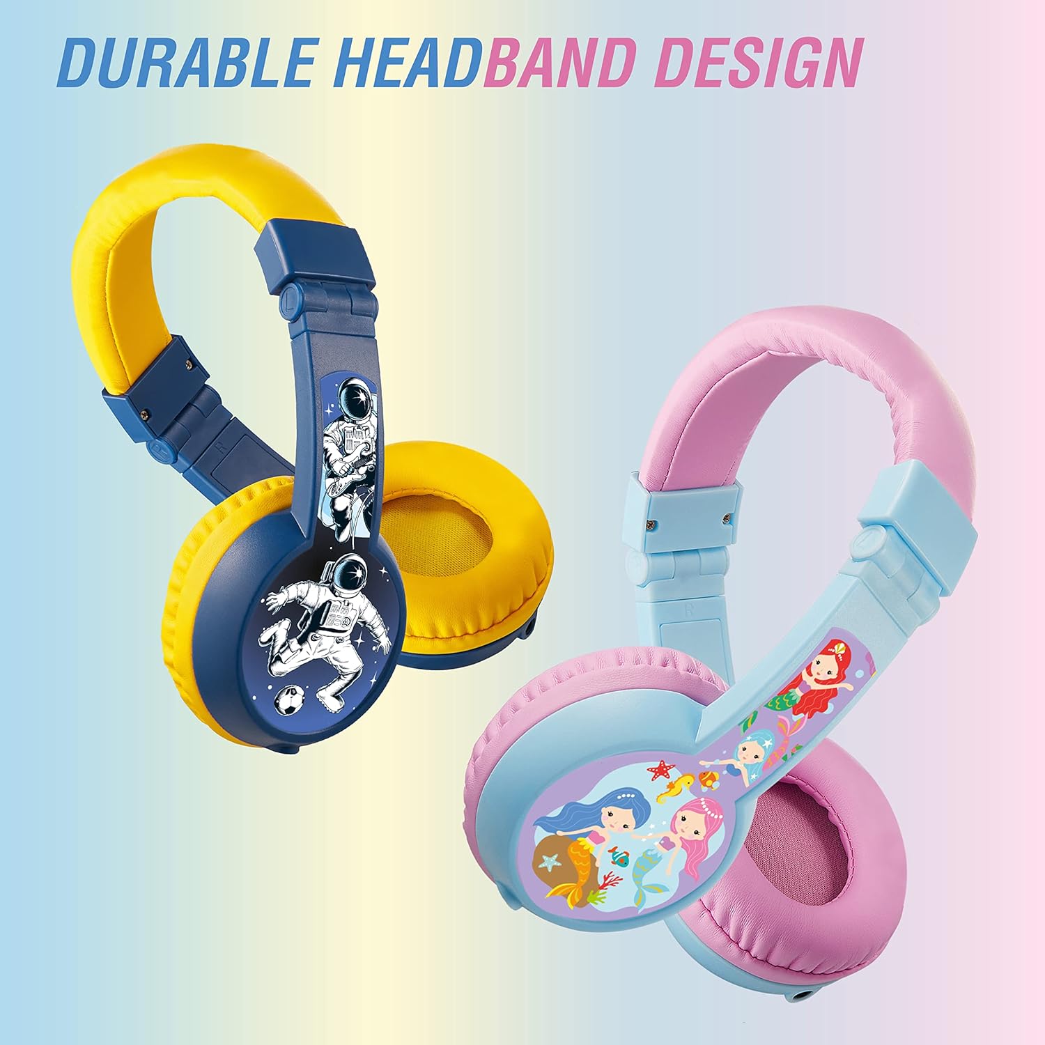 Volkano Sidekick Series Wired Kiddies Headphones With Share Port Lavenderlight Blue - Everyday Elektronics South Africa