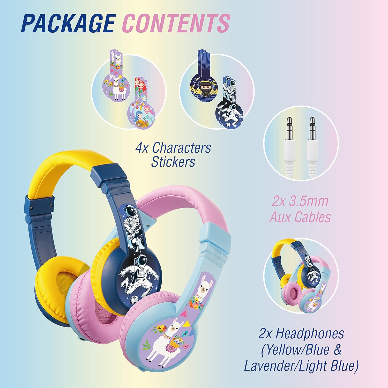 Volkano Sidekick Series Wired Kiddies Headphones With Share Port Lavenderlight Blue - Everyday Elektronics South Africa
