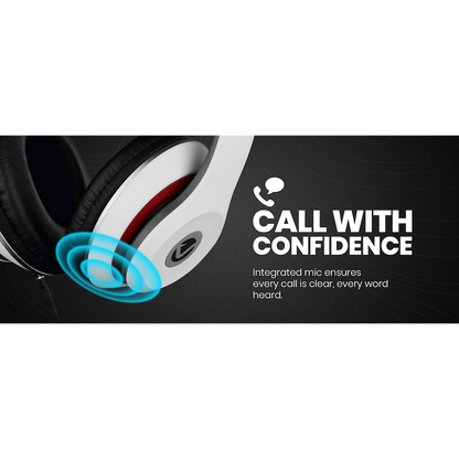 Volkano Falcon Series Headphones with Microphone - White