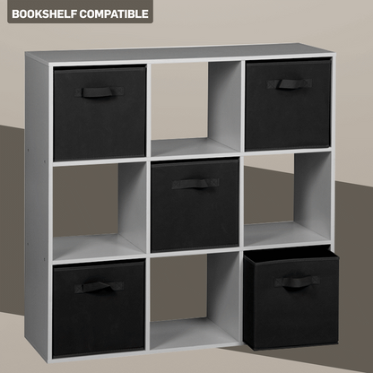Everfurn Storeman Black, Collapsible Fabric Organiser Storage Basket - Single