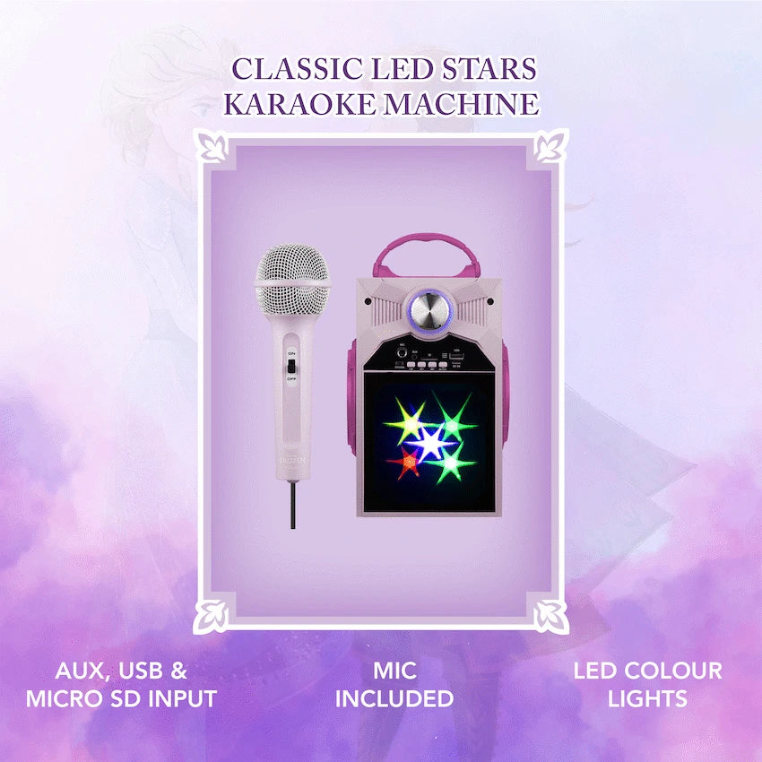 Disney Frozen Classic LED Stars Karaoke Machine with Microphone