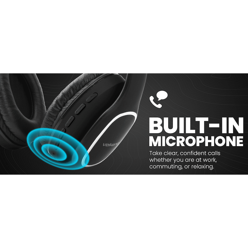 Volkano Phonic Series Bluetooth Full Size Headphones - Black