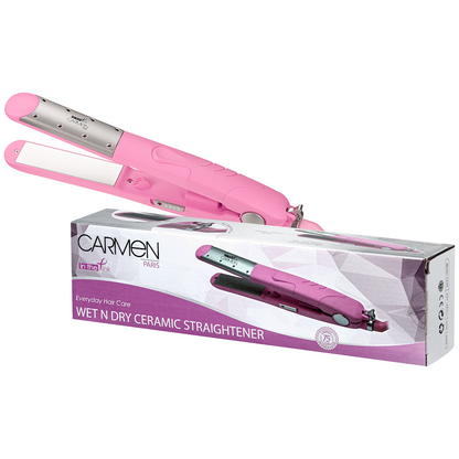 Carmen Pink Wet 'n Dry Straightener - Pink