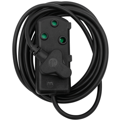Ellies Side-by-Side Light-Duty Extension Lead - 3m - Black