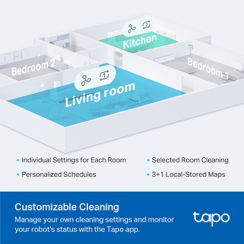 TP-Link Tapo RV20 Robot LIDAR Vacuum, 2600 mAh
