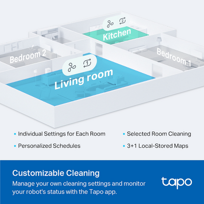 TP-Link Tapo RV20 Robot LIDAR Vacuum, 2600 mAh
