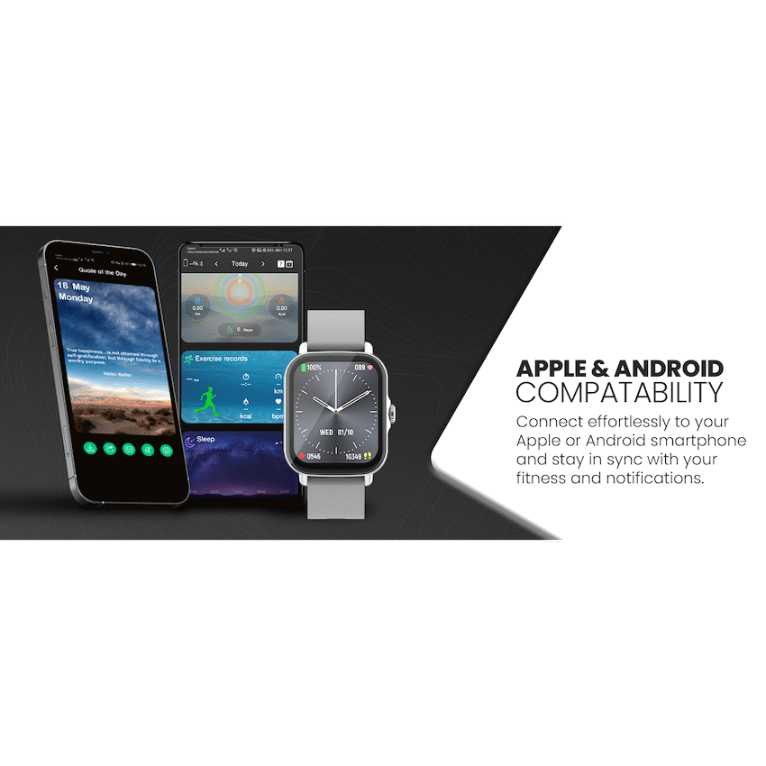 Volkano Active Tech Serene series Watch with heart rate monitor - Silver