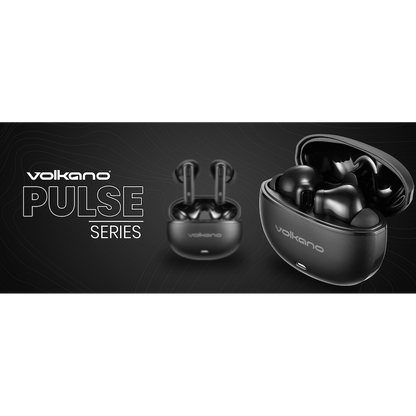 Volkano Pulse Series True Wireless Earphones with Charging Case - Black