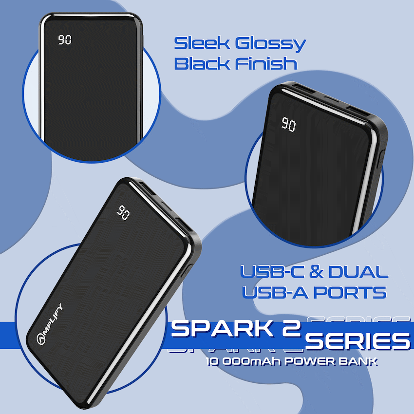 Amplify Spark 2 Series 10 000 mAh Power Bank - Black