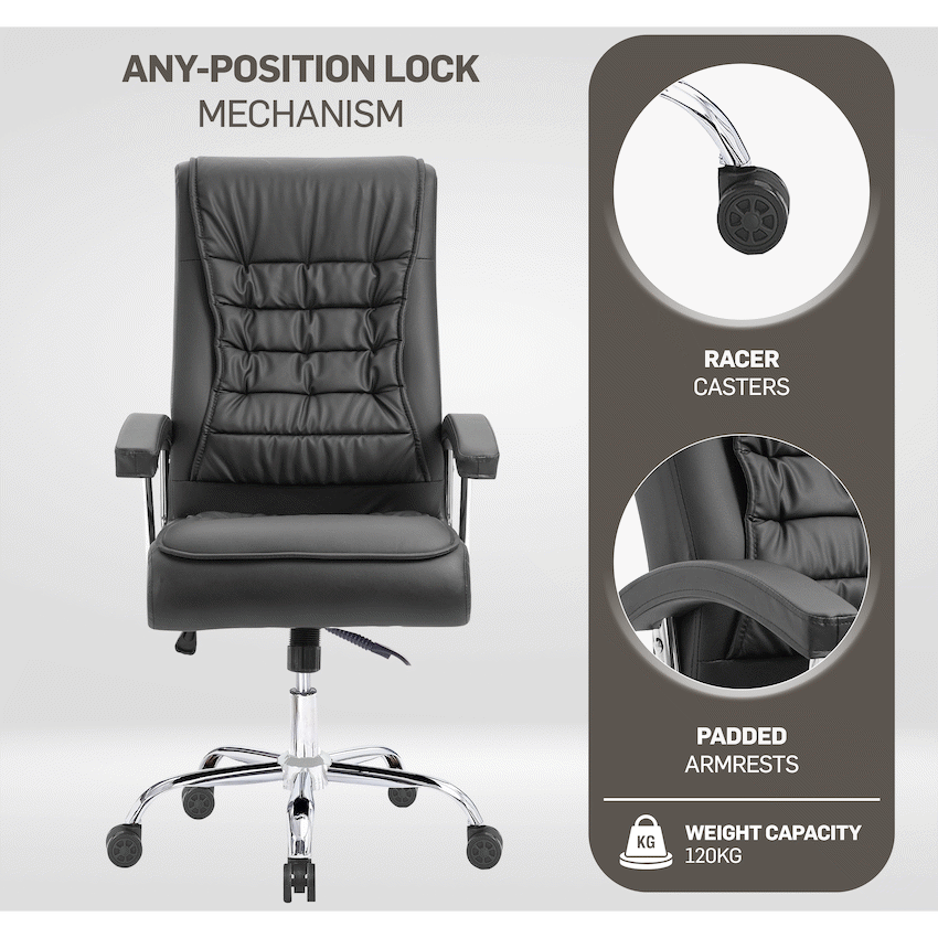 Everfurn Louis High Back Office Chair - Black