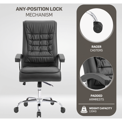 Everfurn Louis High Back Office Chair - Black