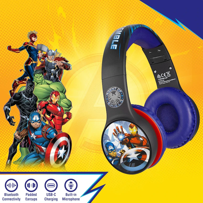 Marvel Avengers Bluetooth Headphones with dB Switch Function