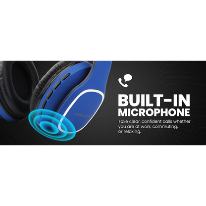 Volkano Phonic Series Bluetooth Full Size Headphones - Blue