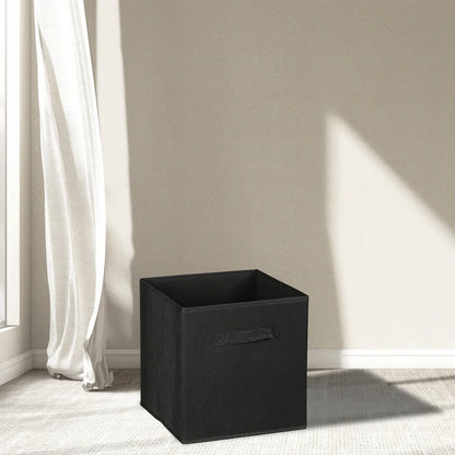 Everfurn Storeman Black, Collapsible Fabric Organiser Storage Basket - 10 Pack