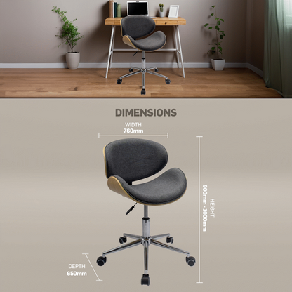 Amos Mid Back Office Chair - Grey