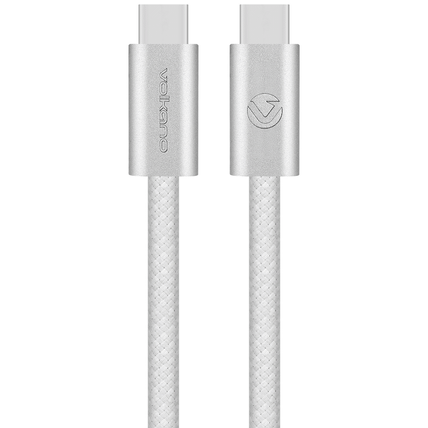 Volkano Weave Series 60w USB C to USB C 1.2m-White