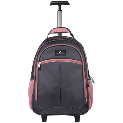 Volkano Orthopaedic Trolley Backpack 27L - Dark Grey/Pink