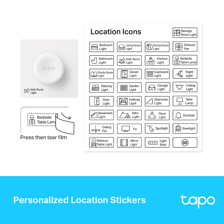 TP-Link Tapo S200D Smart 868mhz Remote Dimmer Switch with CR2032 Battery