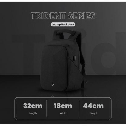 Volkano Trident 15.6" Laptop Backpack - Black
