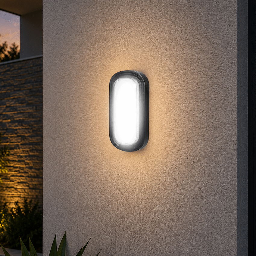 Ellies Ellipse Series AC 24W Capsule LED Bulkhead - PC - BK