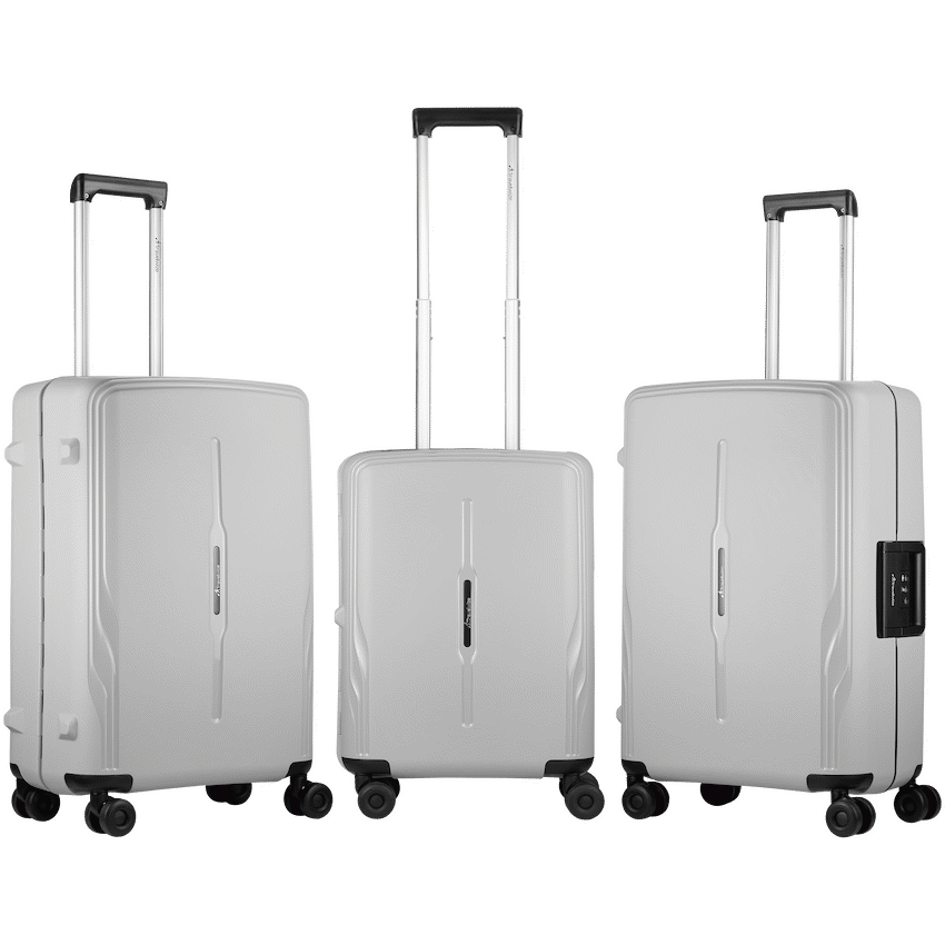 Travelwize Clipper PP 3Pc 4-Wheel Spinner Luggage Set Nardo Grey