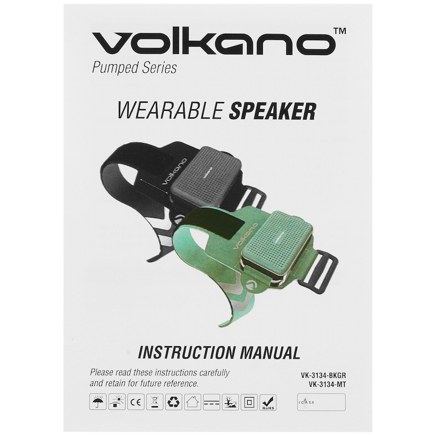 Volkano Pumped Series Wearable Speaker with Armband - Mint