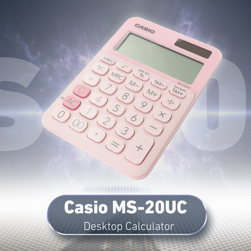 Casio MS-20UC - Desktop Calculator - 12-Digit - Pink