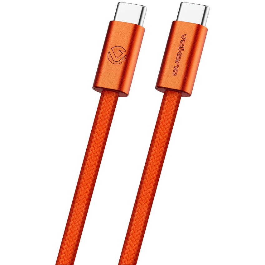 Volkano Weave Series 60w USB C to USB C 1.2m-Orange