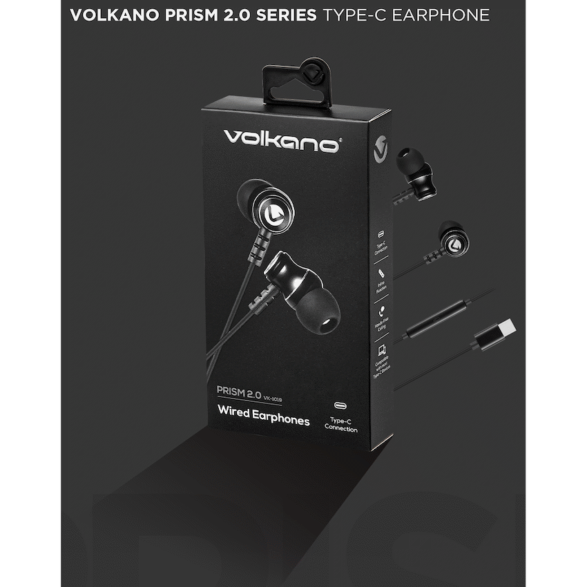 Volkano Prism 2.0 Series Type-C Earphone - Black