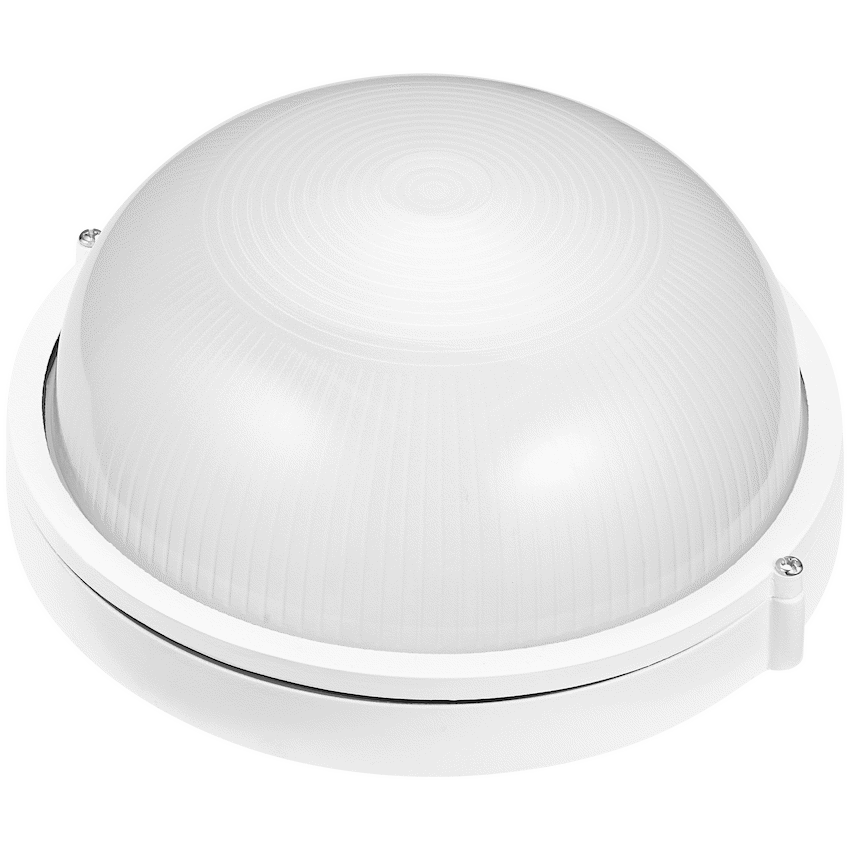 Ellies Illume Series - Large AC Round Bulkhead - Aluminium + Glass - E27 Base -WT