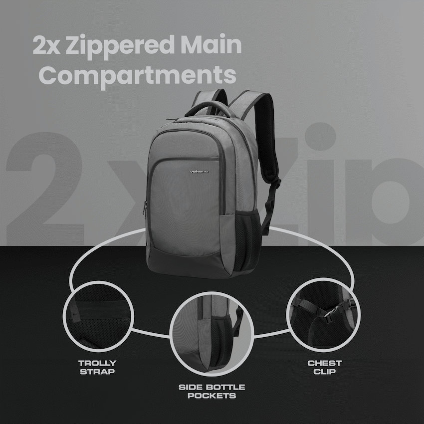 Volkano Nano 15.6" Laptop Backpack - Grey