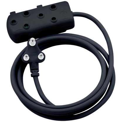 SWITCHED Heavy DUTY Side By Side(SBS) EXTENSION LEADS 3M - BK