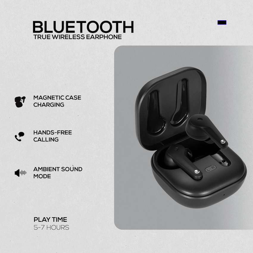 Volkano Silento ANC Series True Wireless + Charging Case - Black