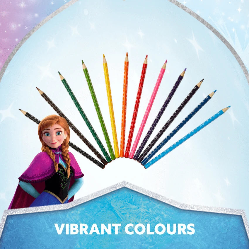 Frozen 12 Colour Pencils Triangular - Multi