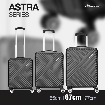 Travelwize Astra ABS 67cm 4-Wheel Spinner Luggage - Black