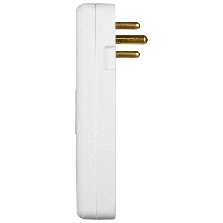 Switched 3-Way Medium Surge Adaptor - Schuko with Type-C + USB