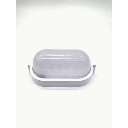 Ellies Illume Series - AC Oval Bulkhead - Aluminium + Glass - E27 Base - WT