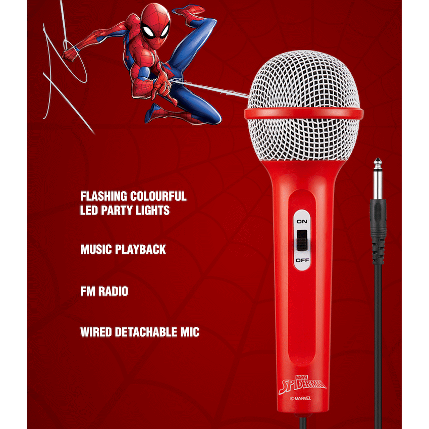 Marvel Spider-Man Galaxy LED Stars Karaoke Machine with Microphone