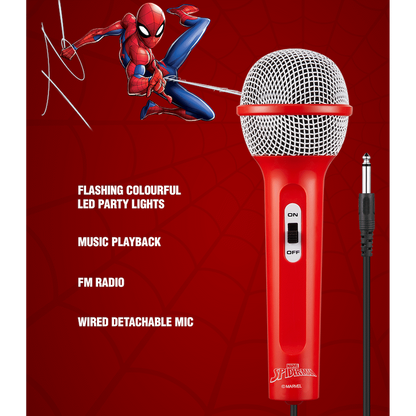Marvel Spider-Man Galaxy LED Stars Karaoke Machine with Microphone