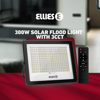 Ellies Nebula Series 300W Solar Flood Light  with 3CCT -BK